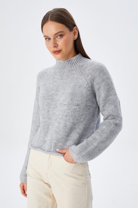 Dames Gecropte Gemêleerde Breisweater - Image 6