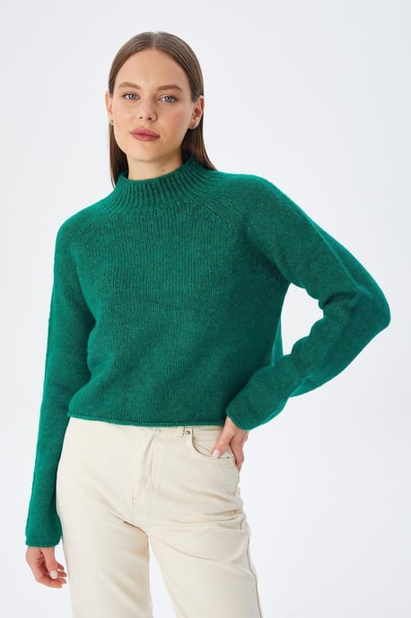 Dames Gecropte Gemêleerde Breisweater - Image 2