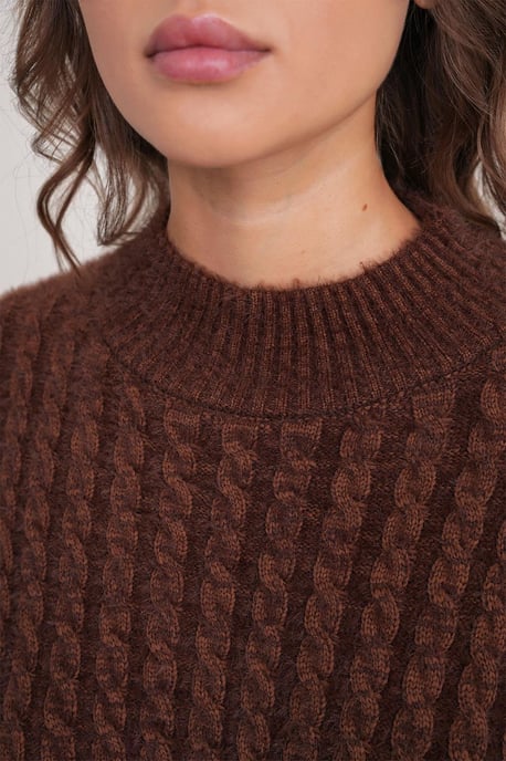 Cable Knit Patroon Crop Trui - Image 6