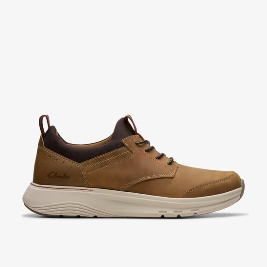 Motion Trek EZ Dark Tan Lea Sneakers - Image 1