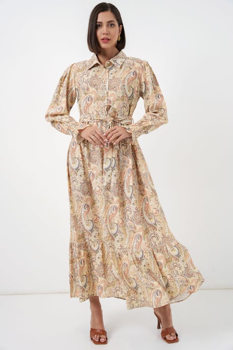Paisley Geknoopte Midi Shirtjurk - Image 3