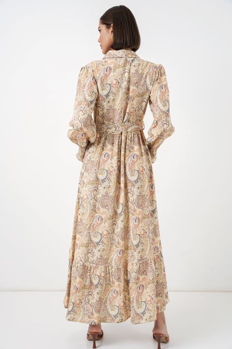 Paisley Geknoopte Midi Shirtjurk - Image 5