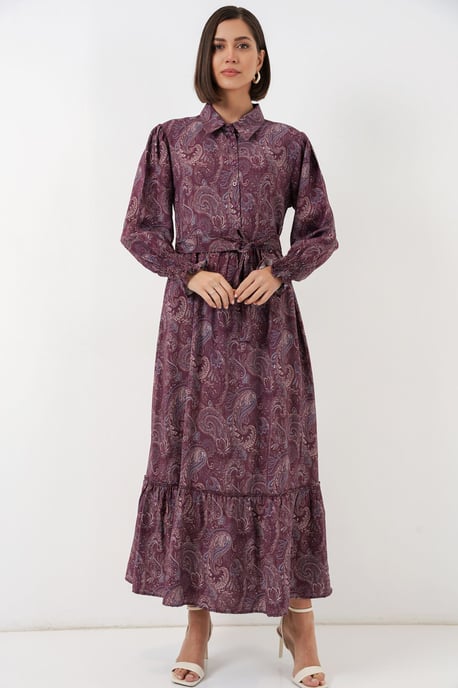Paisley Geknoopte Midi Overhemdjurk - Image 5
