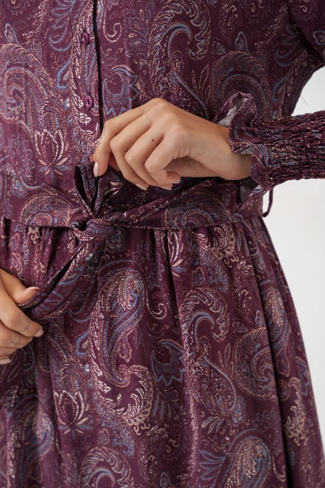 Paisley Geknoopte Midi Overhemdjurk - Image 6