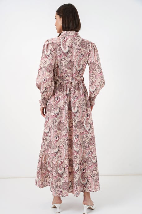 Paisley Riem Midi Hemdjurk - Image 6