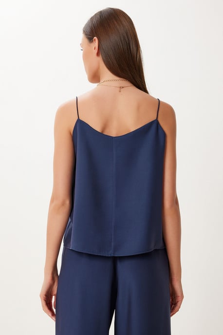 V-hals Mouwloze Tweedelige Co-ord Set met Wijde Pijpen - Image 6