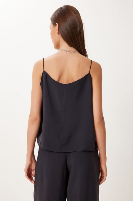 V-hals Mouwloos Tweedelig Co-ord Set met Wijde Pantalon - Image 5