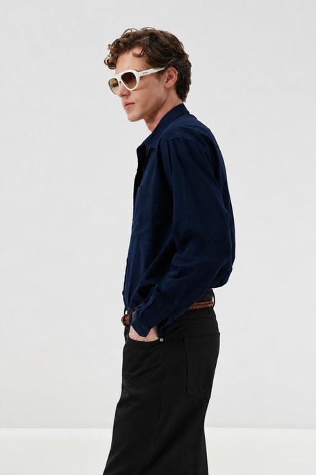 Heren Mid Waist Rechte Passende Jeans - Image 3