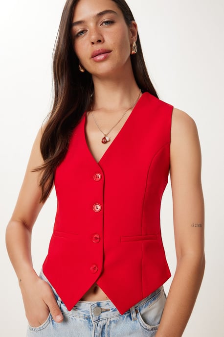 Crop Knop Vest - Image 1