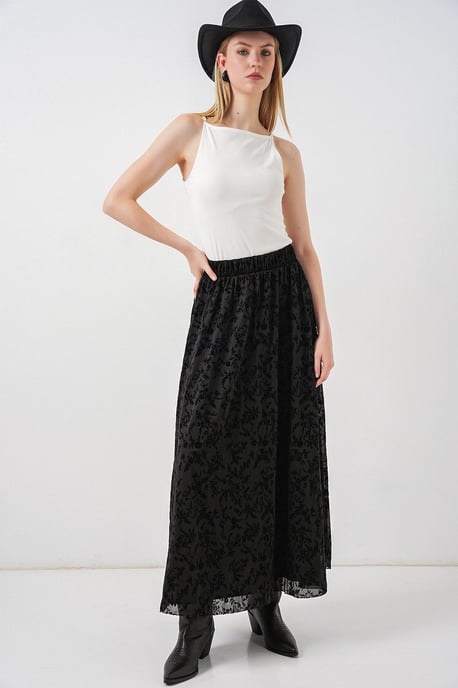 Bloemen Hoge Taille Maxi Rok - Image 1