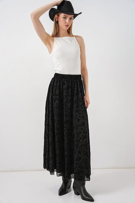 Bloemen Hoge Taille Maxi Rok - Image 3