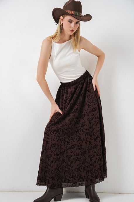 Bloemen Hoge Taille Maxi Rok - Image 3
