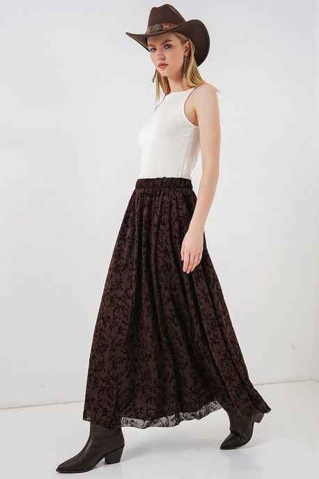 Bloemen Hoge Taille Maxi Rok - Image 5