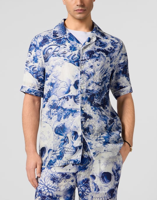 Linen Bowling Shirt All-Over Ceramic - Image 2