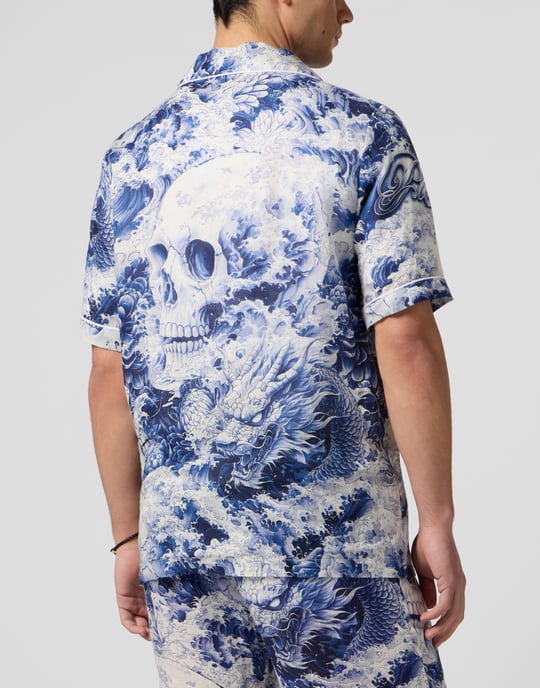 Linen Bowling Shirt All-Over Ceramic - Image 5