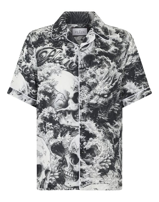 Linen Bowling Shirt All-Over Ceramic - Image 1