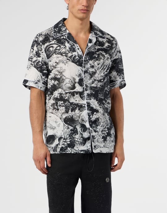Linen Bowling Shirt All-Over Ceramic - Image 2