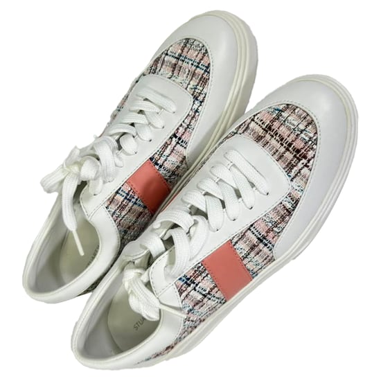 Stuart Weitzman Tweed Accent Sneakers in Multicolor Leer - Image 3