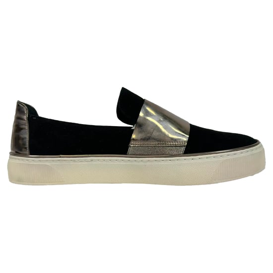 Stuart Weitzman Slip On Sneakers in Zwart Fluweel - Image 1