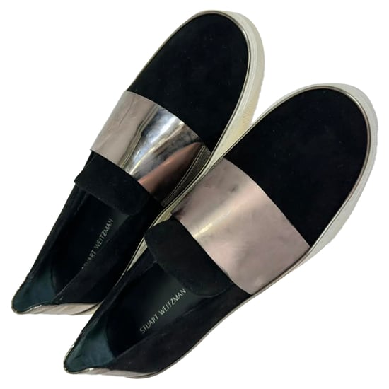 Stuart Weitzman Slip On Sneakers in Zwart Fluweel - Image 5