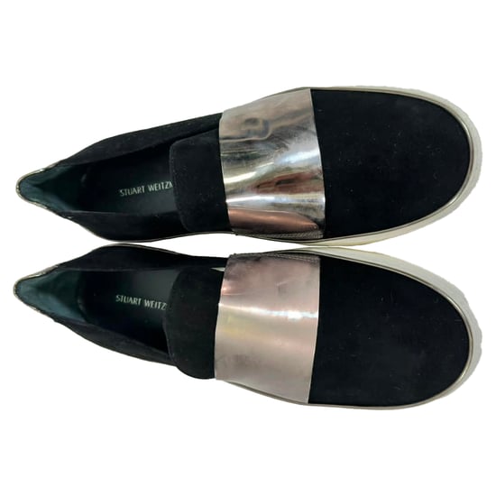 Stuart Weitzman Slip On Sneakers in Zwart Fluweel - Image 6