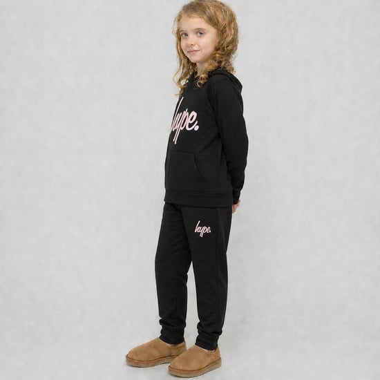 Meisjes Trainingspak Kinderen Zwarte Hoodie en Joggingbroek Casual Lounge Set - Image 5