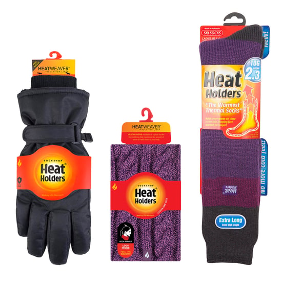 Dames Ski Set Halswarmer Handschoenen & Thermische Skisokken Winterkleding - Image 2