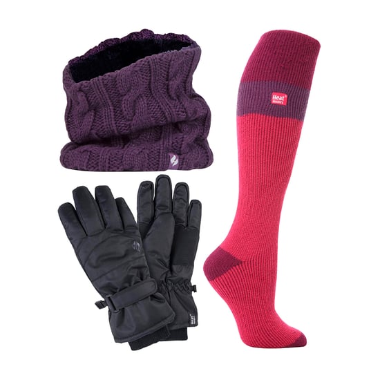Dames Ski Set Nekwarmer Handschoenen & Thermische Ski Sokken Winterkleding - Image 1