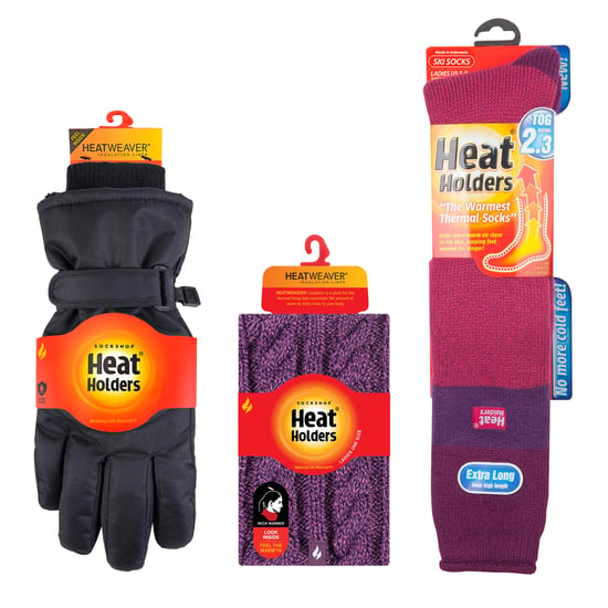 Dames Ski Set Nekwarmer Handschoenen & Thermische Ski Sokken Winterkleding - Image 2