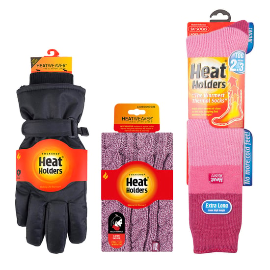 Dames Ski Set Nekwarmer Handschoenen & Thermische Skisokken Winterkleding - Image 2