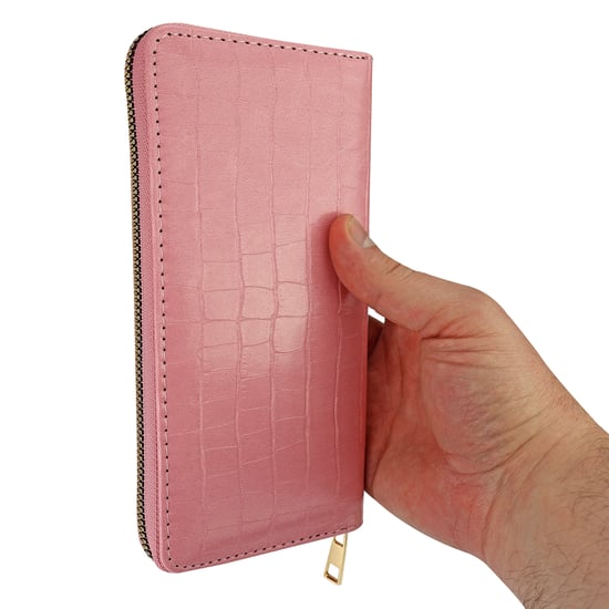Dames Zwart Krokodillenprint Faux Leer Portemonnee Compacte Kaart Muntbeurs Organiser - Image 2
