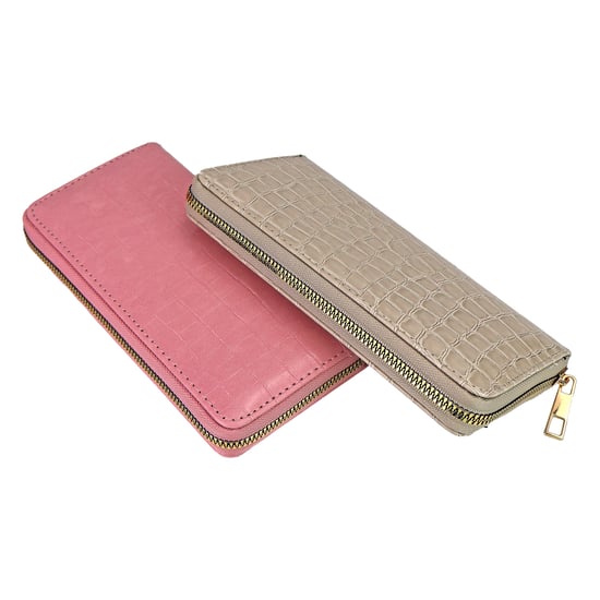 Dames Zwart Krokodillenprint Faux Leer Portemonnee Compacte Kaart Muntbeurs Organiser - Image 4
