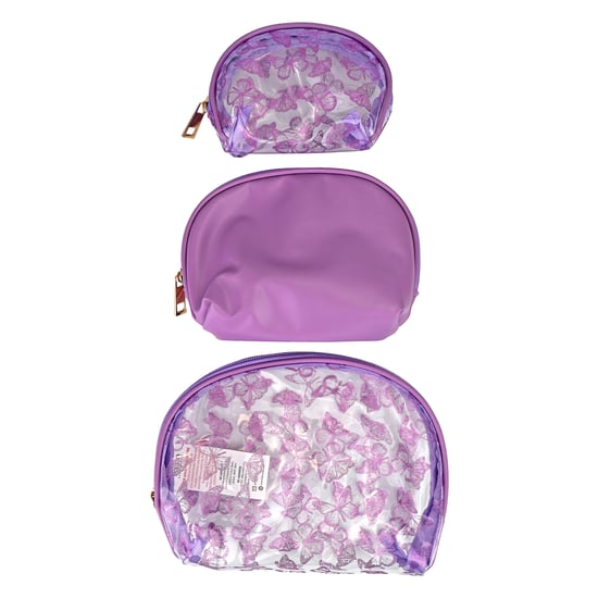 3-delige Dames Cosmetica Tas Set met Vlinderprint voor Make-up en Toilettas Reistassen - Image 2