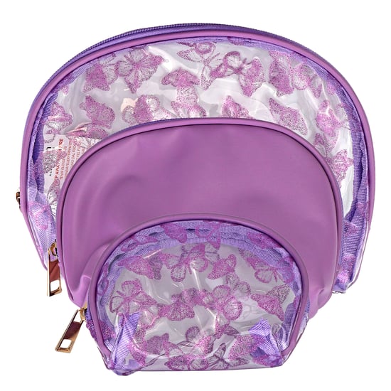 3-delige Dames Cosmetica Tas Set met Vlinderprint voor Make-up en Toilettas Reistassen - Image 5