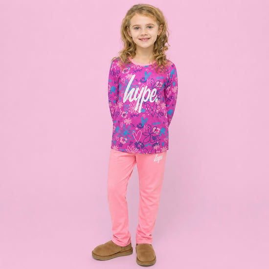 Meisjes 100% Katoenen Scribble Roze Pyjama Set Lange Mouwen Nachtkleding - Image 4