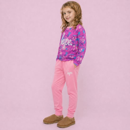 Meisjes 100% Katoenen Scribble Roze Pyjama Set Lange Mouwen Nachtkleding - Image 5