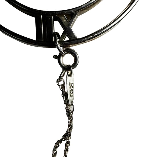 Tiffany & Co. Atlas Romeinse Cijfers Ronde Hanger Ketting in Sterling Zilver Metaal - Image 5