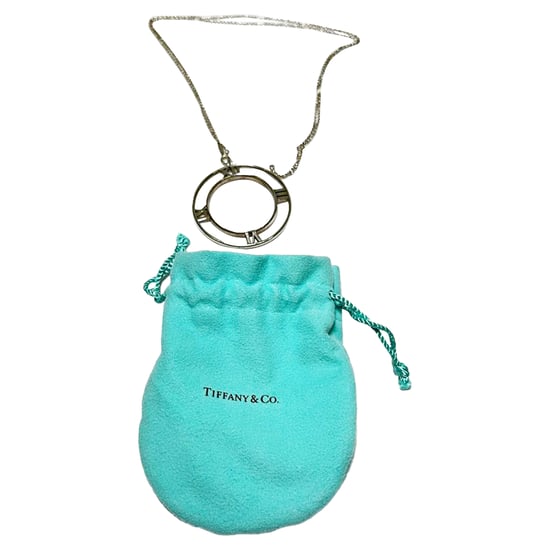 Tiffany & Co. Atlas Romeinse Cijfers Ronde Hanger Ketting in Sterling Zilver Metaal - Image 6