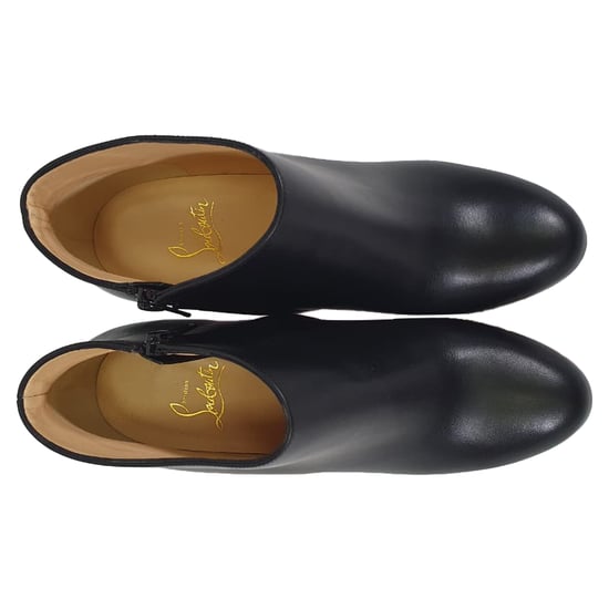 Christian Louboutin Belle 85 Enkellaarsjes in Zwart Kalfskinnen Leer - Image 5