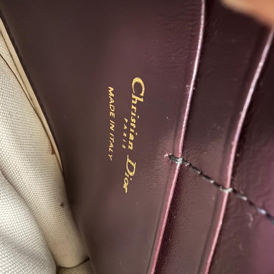 Dior Saddle Oblique portemonnee met ketting in bordeauxrood canvas - Image 5