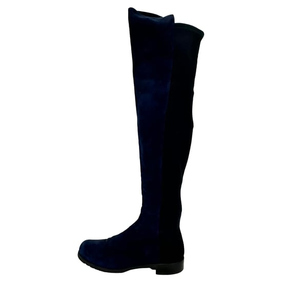 Stuart Weitzman Kniestoks in marineblauw suede - Image 5