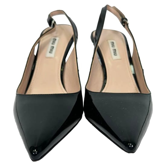 Miu Miu Versierde Slingback Pumps in Zwart Patentleer - Image 3