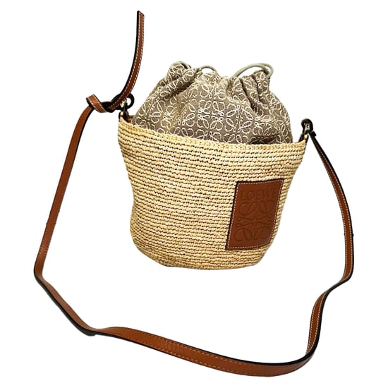 Loewe Pochette Bucket Bag in Tan Raffia - Image 1