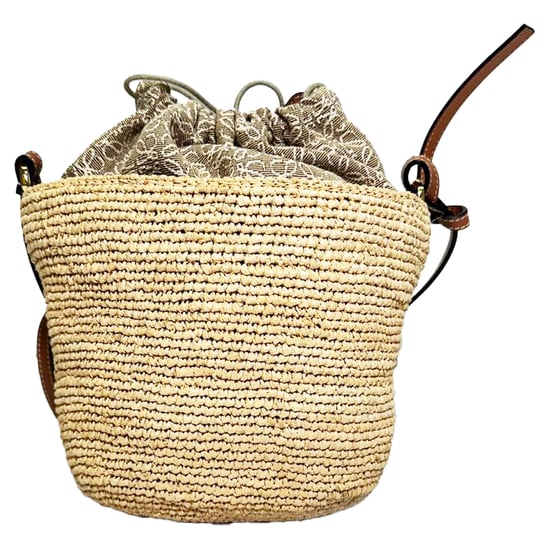 Loewe Pochette Bucket Bag in Tan Raffia - Image 3