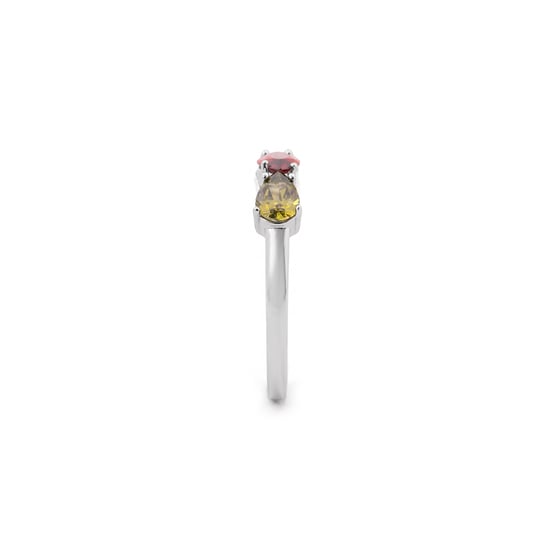 Luxenter ring in metaallegering en meerkleurige zirkonia afgewerkt in rhodium - Prazma - Image 3