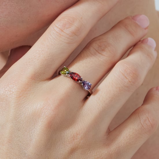 Luxenter ring in metaallegering en meerkleurige zirkonia afgewerkt in rhodium - Prazma - Image 4