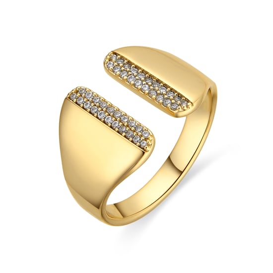 Luxenter Ring met schitterende zirkonia, 18-karaats goud afgewerkt - Niando - Image 1