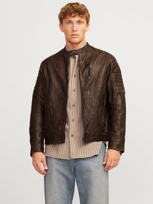 Jack & Jones Jas zomer Richard Leather Jacket Bruin - Image 2