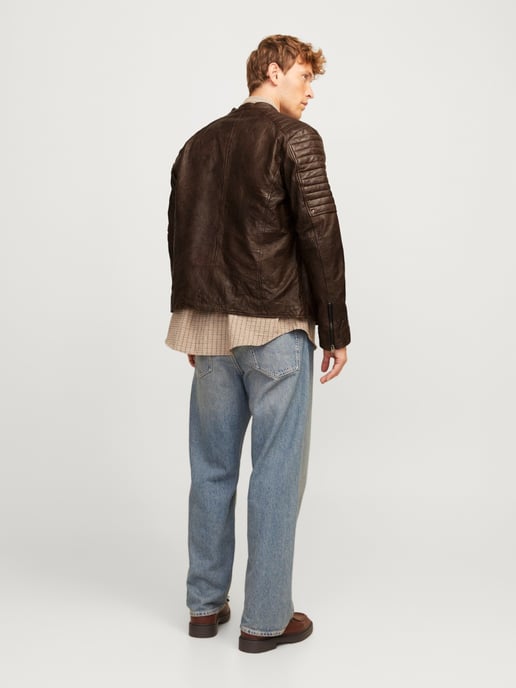 Jack & Jones Jas zomer Richard Leather Jacket Bruin - Image 3