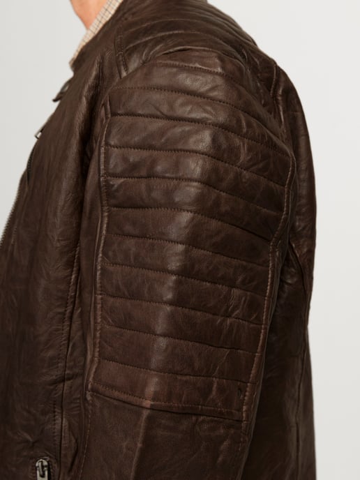 Jack & Jones Jas zomer Richard Leather Jacket Bruin - Image 6